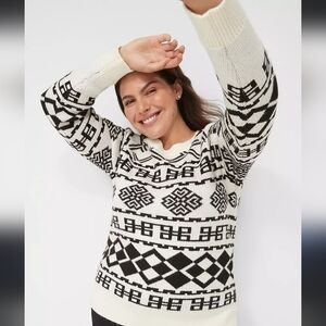 NWT Lane‎ Bryant Black and White Sweater Size Plus 18/20